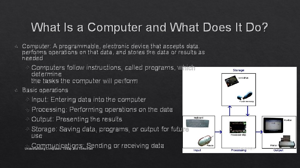 What Is a Computer and What Does It Do? Computer: A programmable, electronic device