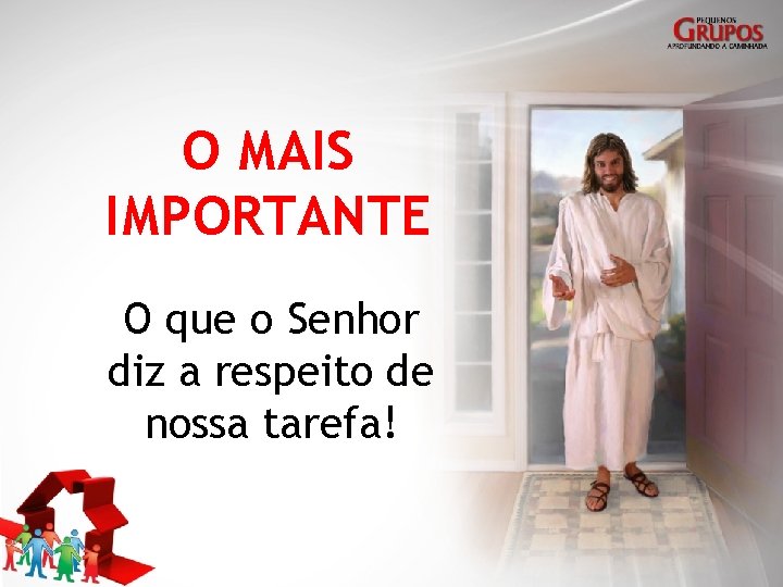 O MAIS IMPORTANTE O que o Senhor diz a respeito de nossa tarefa! 