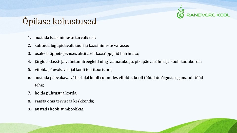 Õpilase kohustused 