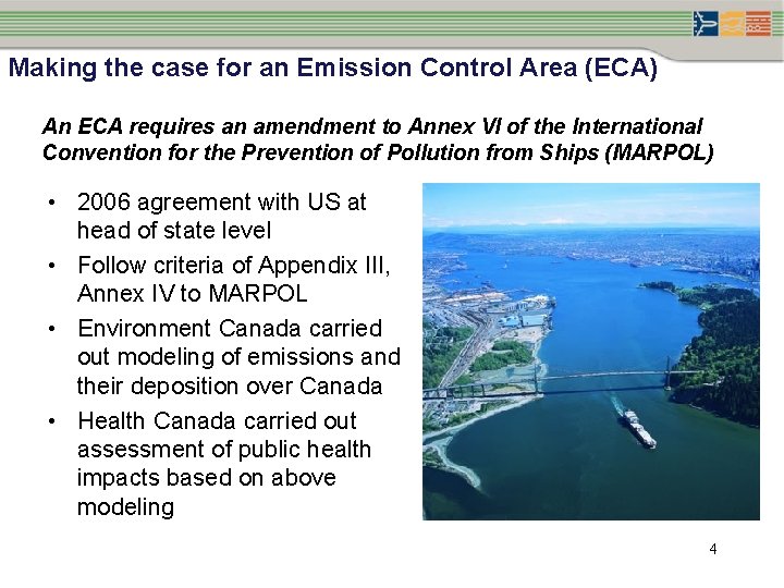 Making the case for an Emission Control Area (ECA) An ECA requires an amendment