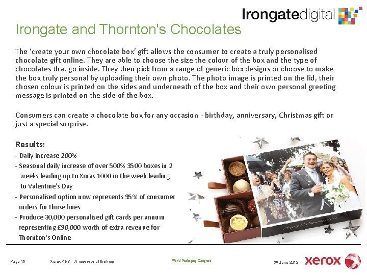 Irongate and Thornton's Chocolates The ‘create your own chocolate box’ gift allows the consumer Irongate and Thornton's Chocolates The ‘create your own chocolate box’ gift allows the consumer