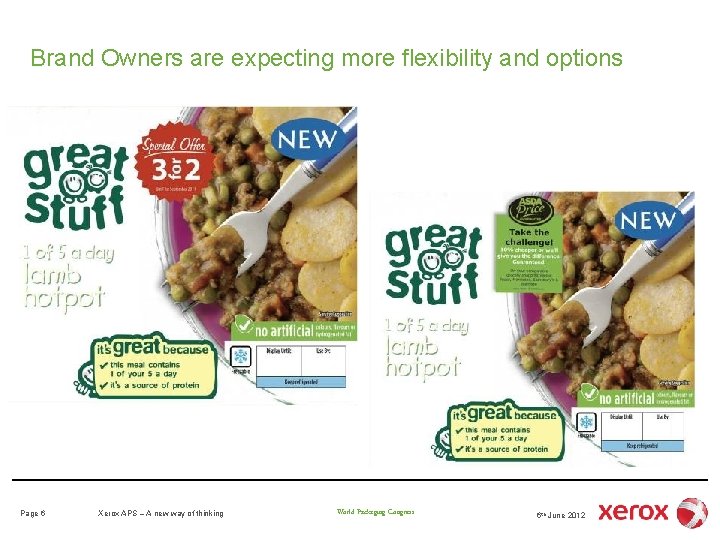 Brand Owners are expecting more flexibility and options Page 6 Xerox APS – A Brand Owners are expecting more flexibility and options Page 6 Xerox APS – A