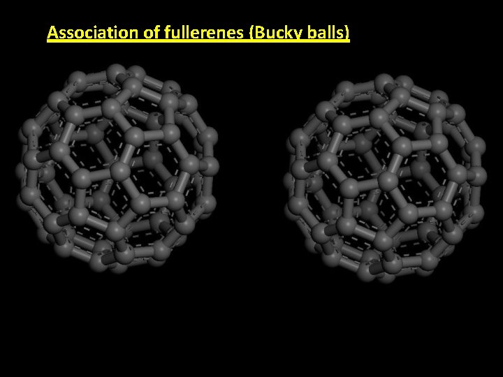 Association of fullerenes (Bucky balls) 