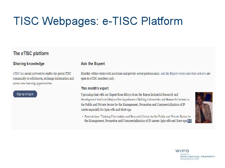 TISC Webpages: e-TISC Platform 