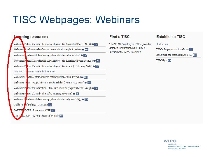 TISC Webpages: Webinars 