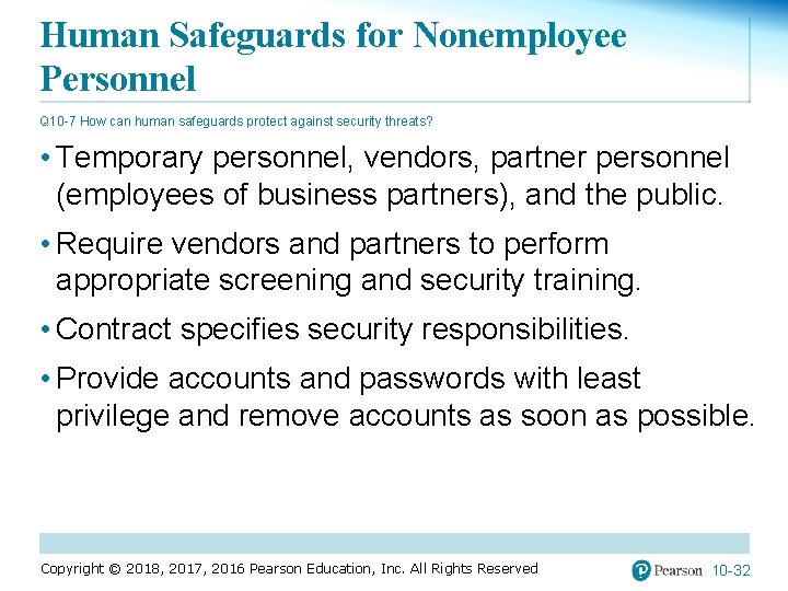 Human Safeguards for Nonemployee Personnel Q 10 -7 How can human safeguards protect against