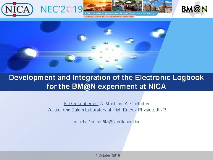 LOGO Development and Integration of the Electronic Logbook for the BM@N experiment at NICA