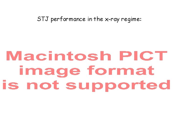 STJ performance in the x-ray regime: 