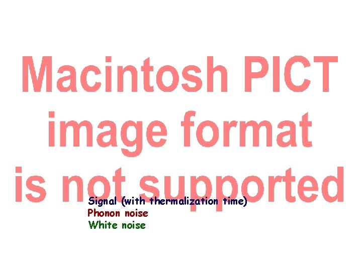 Signal (with thermalization time) Phonon noise White noise 