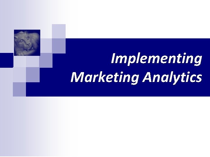 Implementing Marketing Analytics 