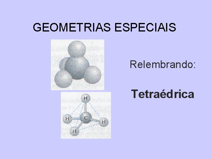 GEOMETRIAS ESPECIAIS Relembrando: Tetraédrica 