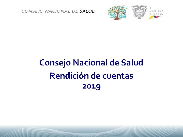 Consejo Nacional de Salud Rendición de cuentas 2019 