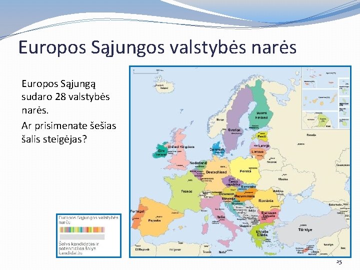 Europos Sąjungos valstybės narės Europos Sąjungą sudaro 28 valstybės narės. Ar prisimenate šešias šalis