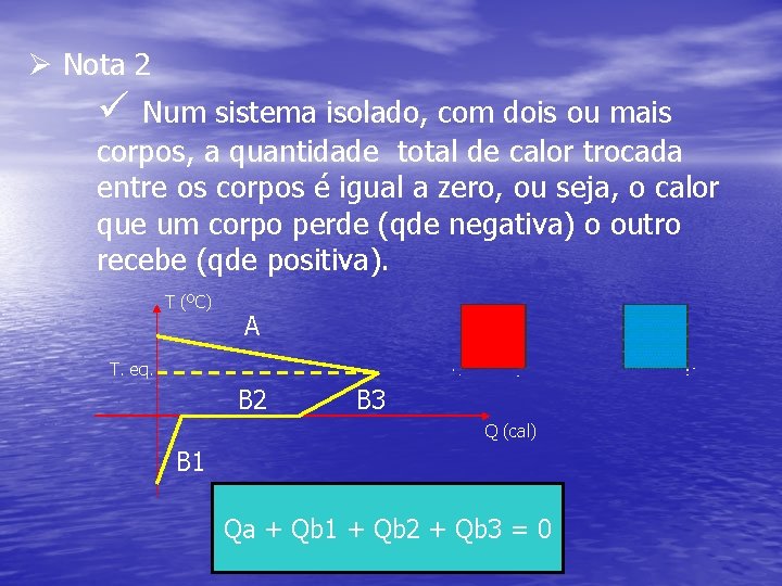 Ø Nota 2 ü Num sistema isolado, com dois ou mais corpos, a quantidade