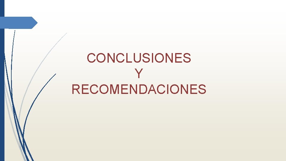 CONCLUSIONES Y RECOMENDACIONES 