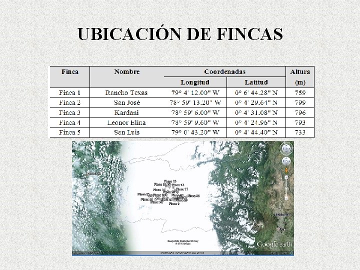 UBICACIÓN DE FINCAS 