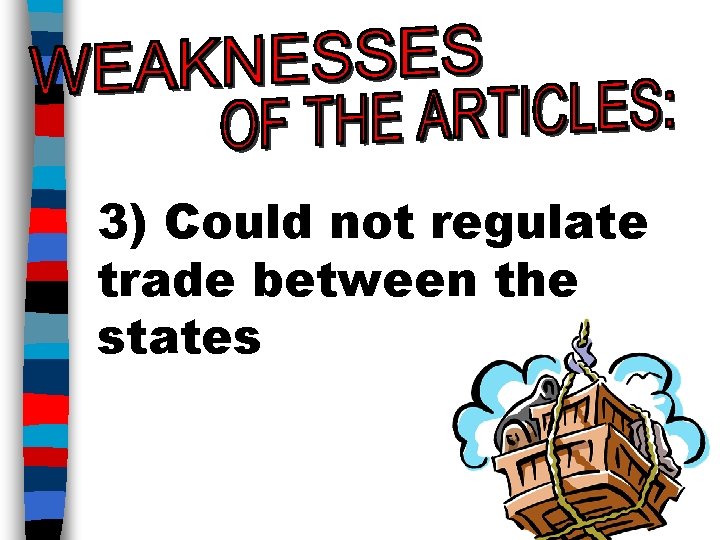 3) Could not regulate trade between the states 