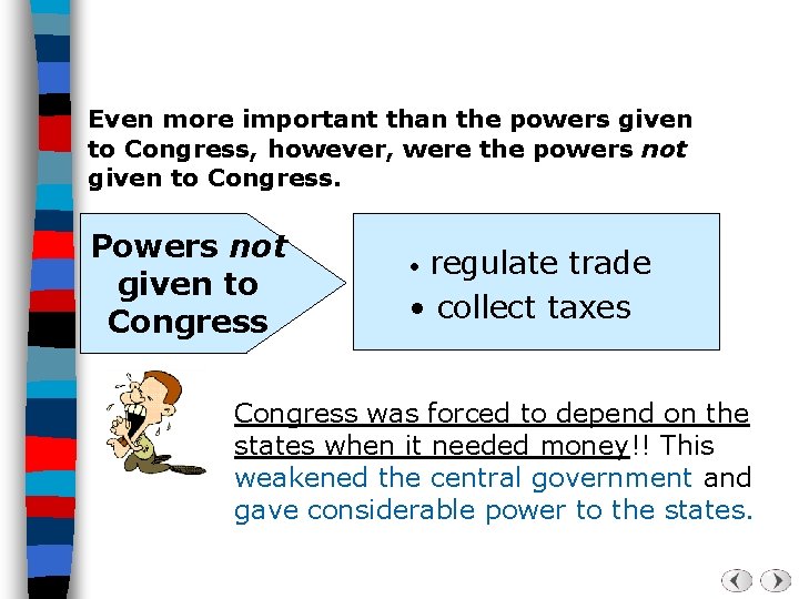 Even more important than the powers given to Congress, however, were the powers not