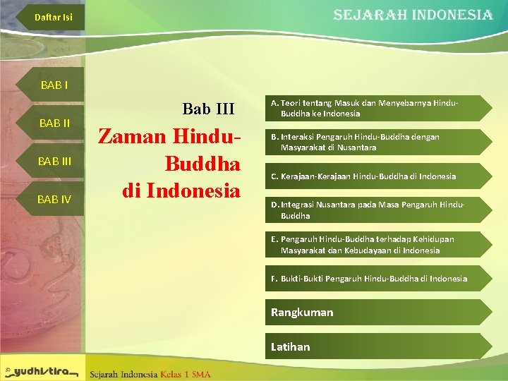 Daftar Isi BAB III BAB IV Bab III Zaman Hindu. Buddha di Indonesia A.