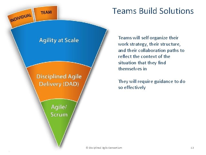 Teams Build Solutions Teams will self organize their work strategy, their structure, and their