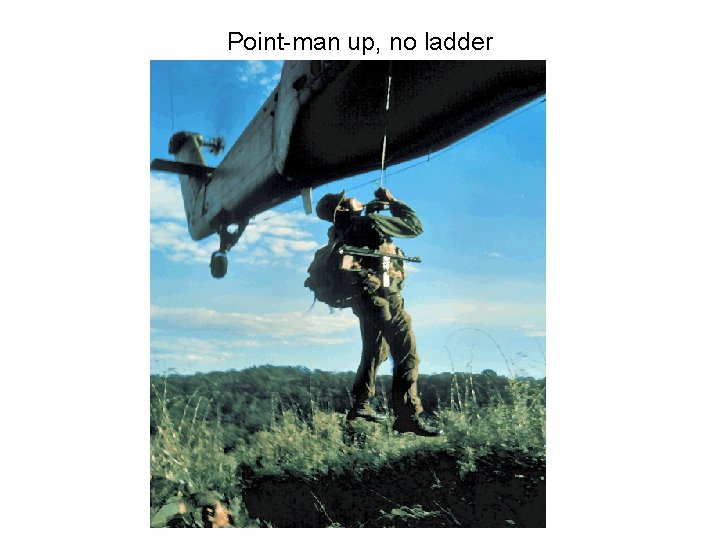 Point-man up, no ladder Point-man up, no ladder