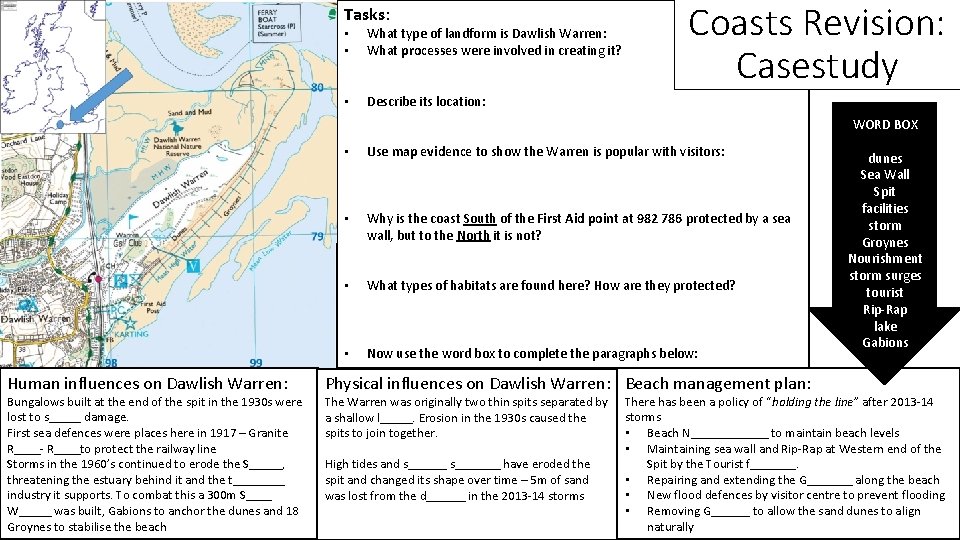 Tasks: • • What type of landform is Dawlish Warren: What processes were involved Tasks: • • What type of landform is Dawlish Warren: What processes were involved