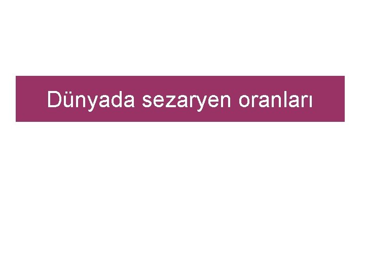 Dünyada sezaryen oranları 