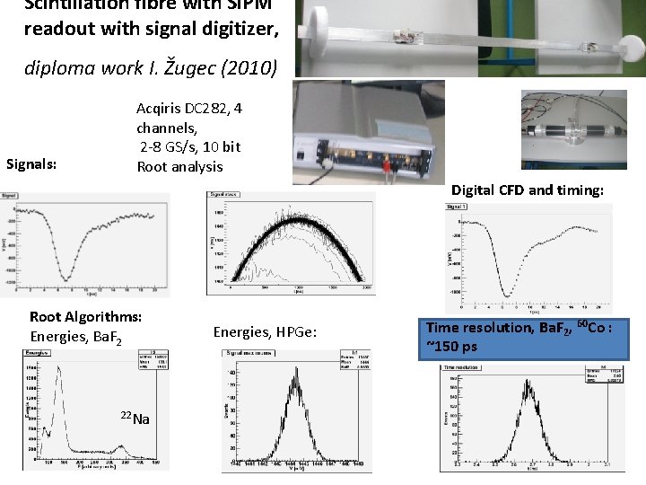 Scintillation fibre with Si. PM readout with signal digitizer, diploma work I. Žugec (2010)