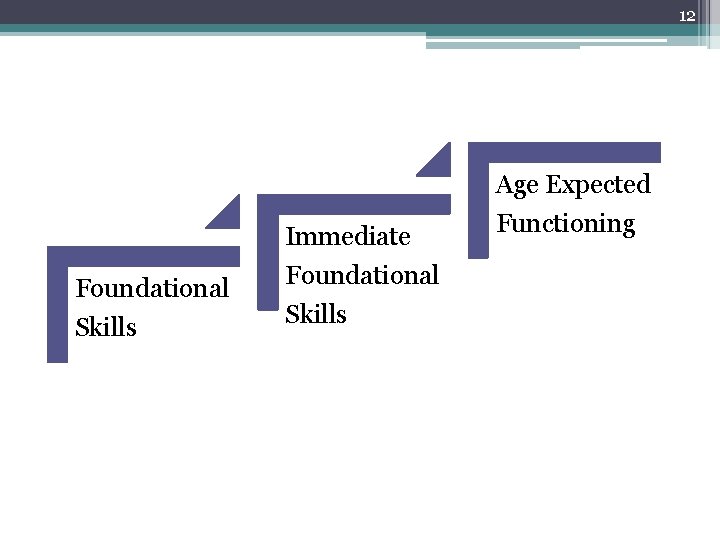 12 Foundational Skills Immediate Foundational Skills Age Expected Functioning 