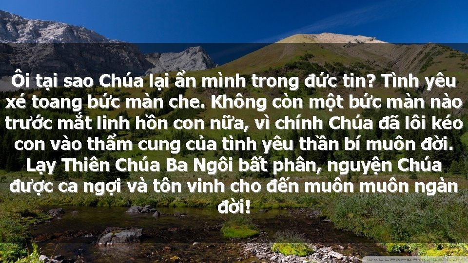 Ôi tại sao Chúa lại ẩn mình trong đức tin? Tình yêu xé toang