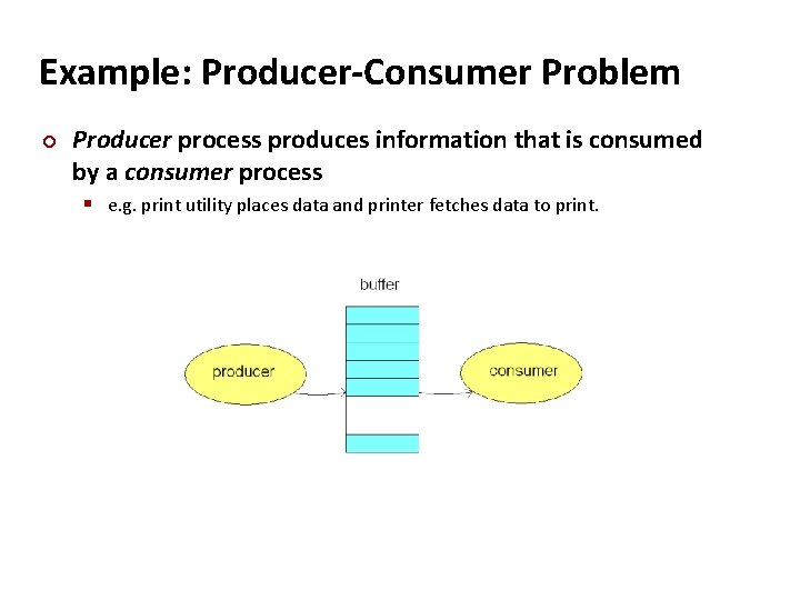 Carnegie Mellon Example: Producer-Consumer Problem ¢ Producer process produces information that is consumed by