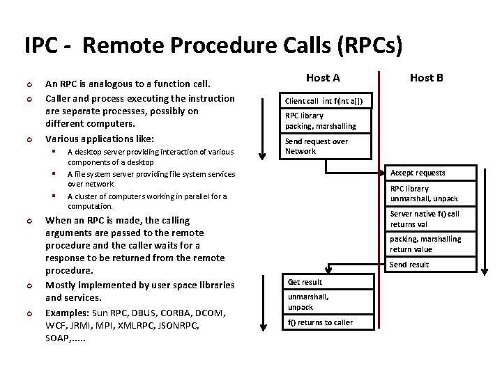 Carnegie Mellon IPC - Remote Procedure Calls (RPCs) ¢ ¢ ¢ An RPC is