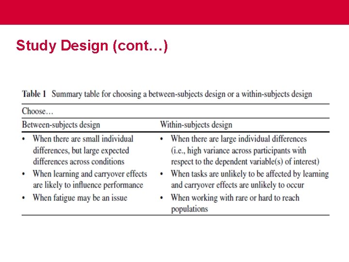 Study Design (cont…) 