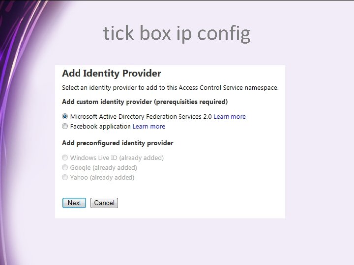 tick box ip config 