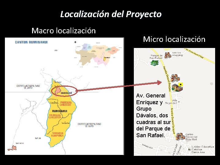 Localización del Proyecto Macro localización Micro localización Av. General Enríquez y Grupo Dávalos, dos
