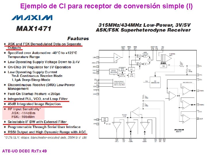 Ejemplo de CI para receptor de conversión simple (I) ATE-UO DCEC Rx. Tx 49 Ejemplo de CI para receptor de conversión simple (I) ATE-UO DCEC Rx. Tx 49