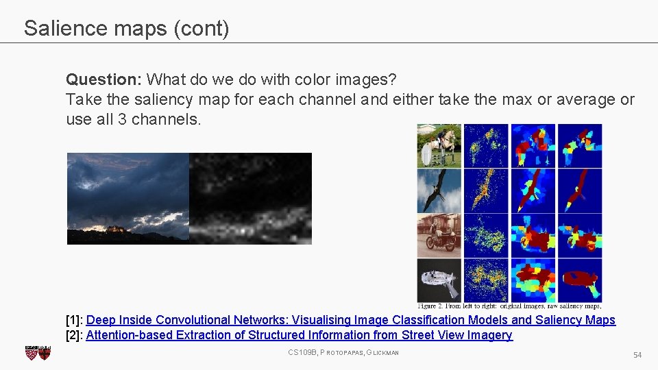 Salience maps (cont) Question: What do we do with color images? Take the saliency Salience maps (cont) Question: What do we do with color images? Take the saliency