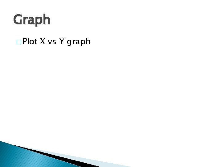 Graph � Plot X vs Y graph 