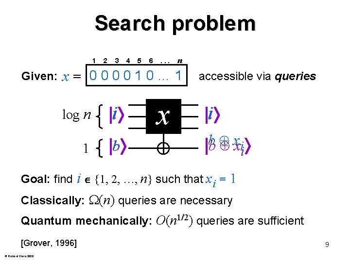 Search problem 1 Given: 2 3 4 5 6 . . . n x=