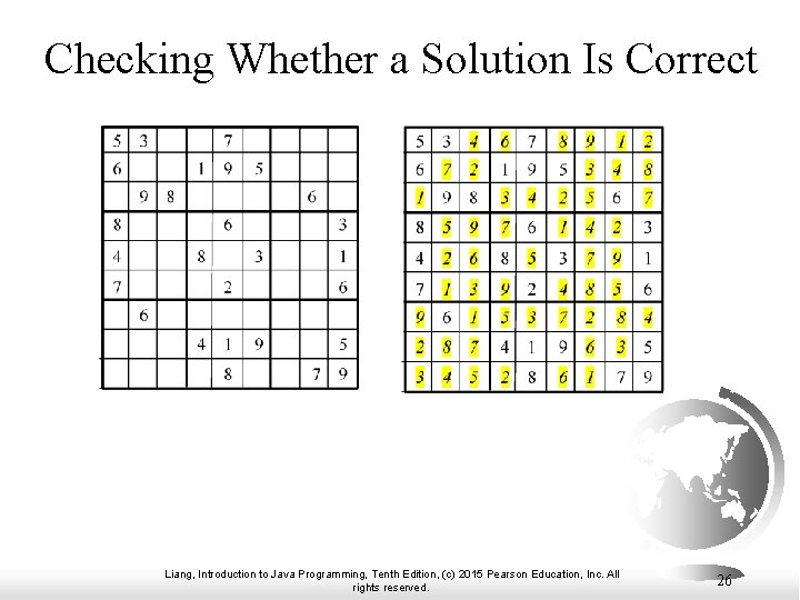 Checking Whether a Solution Is Correct Liang, Introduction to Java Programming, Tenth Edition, (c)