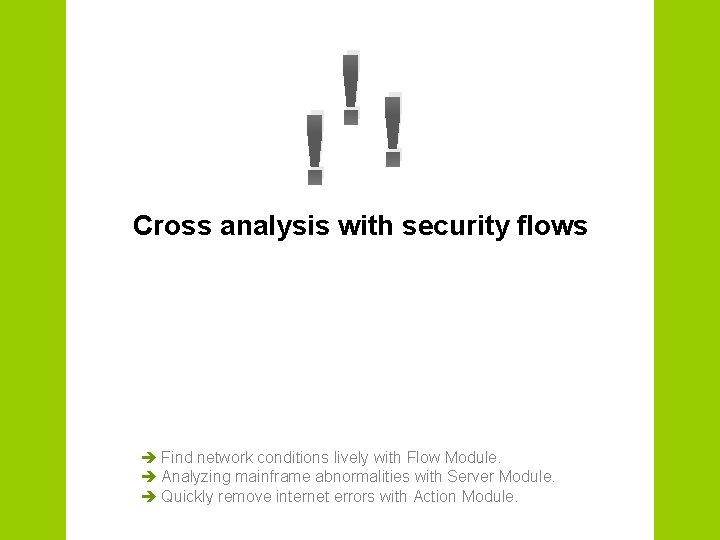 ! !! Cross analysis with security flows è Find network conditions lively with Flow