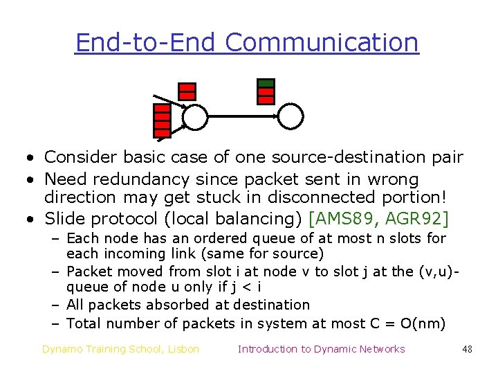 End-to-End Communication • Consider basic case of one source-destination pair • Need redundancy since End-to-End Communication • Consider basic case of one source-destination pair • Need redundancy since