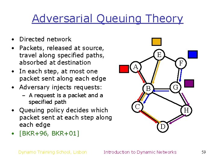 Adversarial Queuing Theory • Directed network • Packets, released at source, travel along specified Adversarial Queuing Theory • Directed network • Packets, released at source, travel along specified