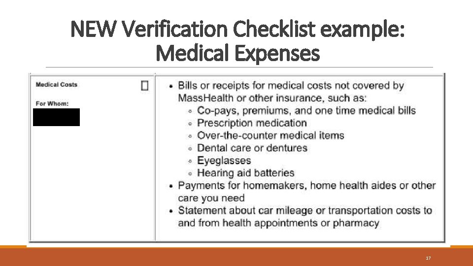 NEW Verification Checklist example: Medical Expenses 17 NEW Verification Checklist example: Medical Expenses 17