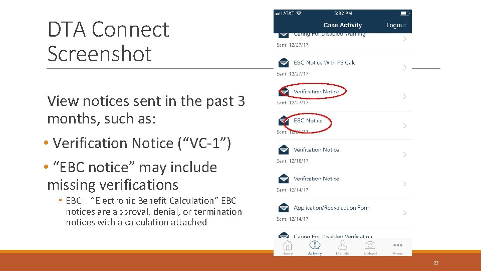 DTA Connect Screenshot View notices sent in the past 3 months, such as: • DTA Connect Screenshot View notices sent in the past 3 months, such as: •
