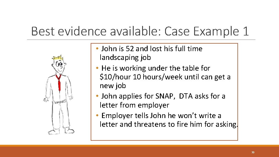 Best evidence available: Case Example 1 • John is 52 and lost his full Best evidence available: Case Example 1 • John is 52 and lost his full