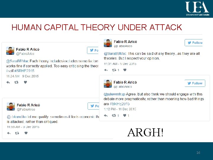 HUMAN CAPITAL THEORY UNDER ATTACK ARGH! 16 