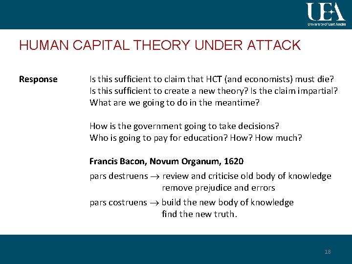 HUMAN CAPITAL THEORY UNDER ATTACK Response Is this sufficient to claim that HCT (and