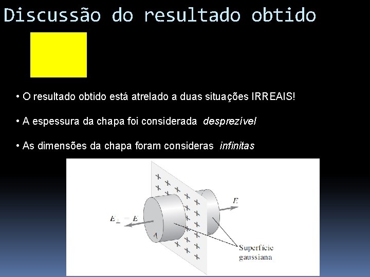 Discussão do resultado obtido • O resultado obtido está atrelado a duas situações IRREAIS!