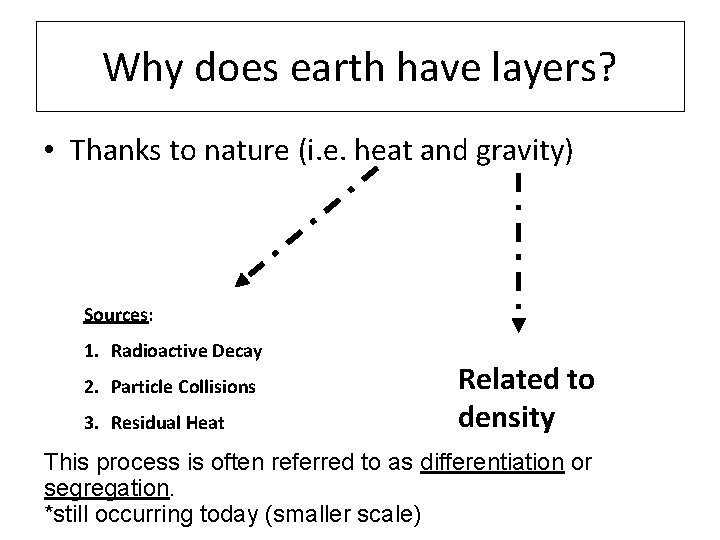 Why does earth have layers? • Thanks to nature (i. e. heat and gravity)